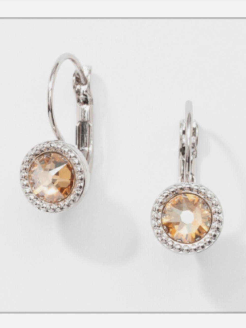 Touchstone Crystal by Swarovski Little Wonder Golden Lever Back Earrings